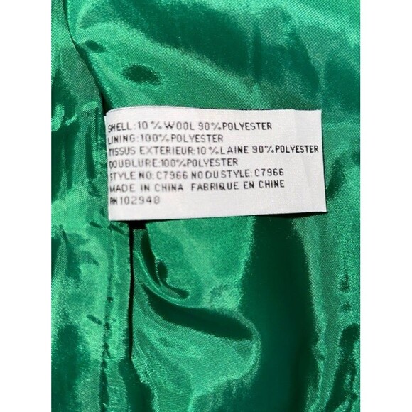 Tulle Green and Navy Wool Blend Blazer Size Medium - Picture 5 of 7